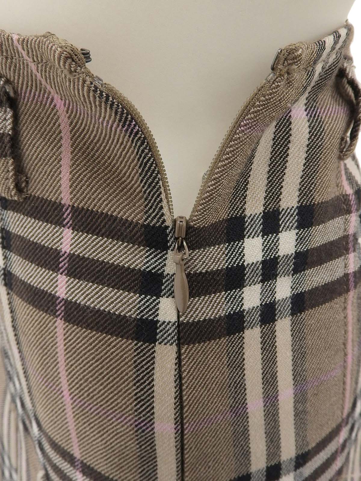 Nova Check Pattern Pleated Skirt in Brown/Multi