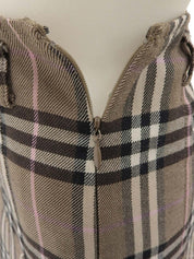 Nova Check Pattern Pleated Skirt in Brown/Multi