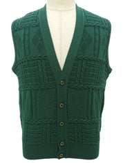 标志纽扣针织背心（绿色）