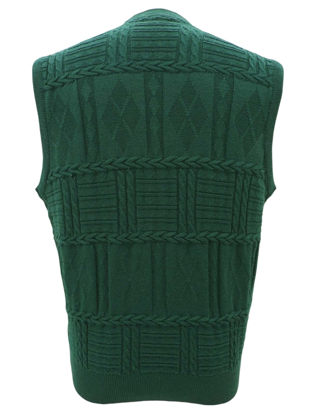 ロゴボタンニットベスト グリーン