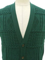 标志纽扣针织背心（绿色）