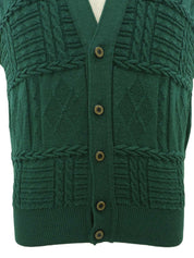 标志纽扣针织背心（绿色）