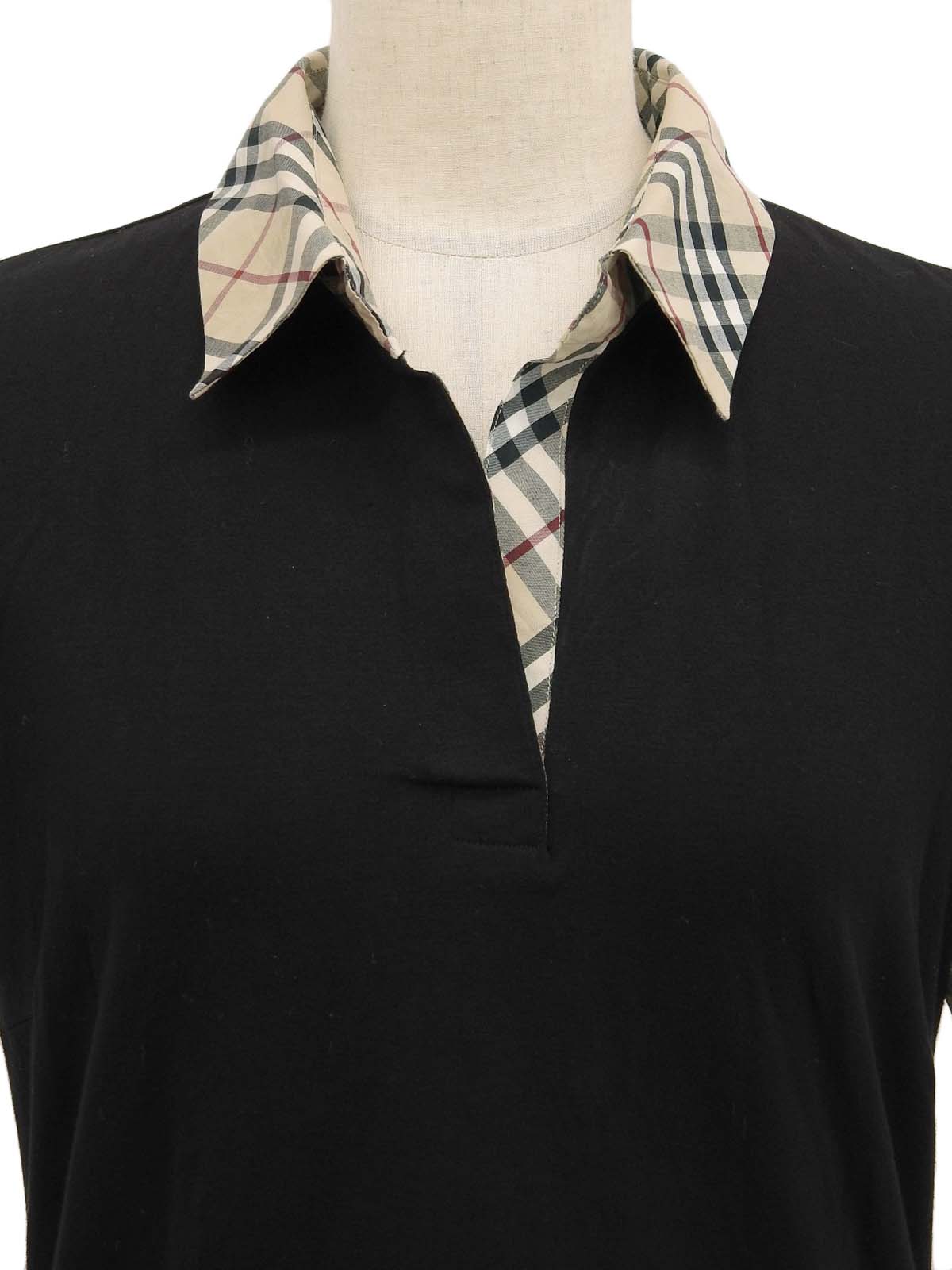 Nova Check Pattern Logo Embroidered Polo Shirt #2 Black