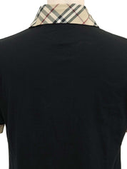 黑色 Nova 格纹图案刺绣 Logo Polo 衫