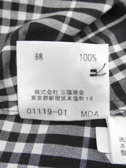 Nova Check Pattern Logo Embroidered Shirt Black/Gray