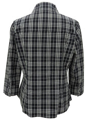 Nova Check Pattern Logo Embroidered Shirt Black/Gray