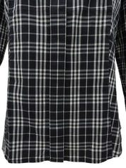Nova Check Pattern Logo Embroidered Shirt Black/Gray
