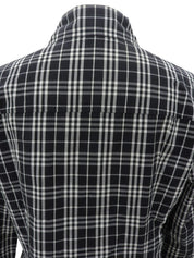 Nova Check Pattern Logo Embroidered Shirt Black/Gray