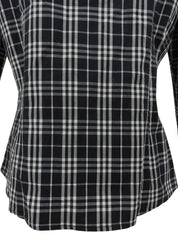 Nova Check Pattern Logo Embroidered Shirt Black/Gray