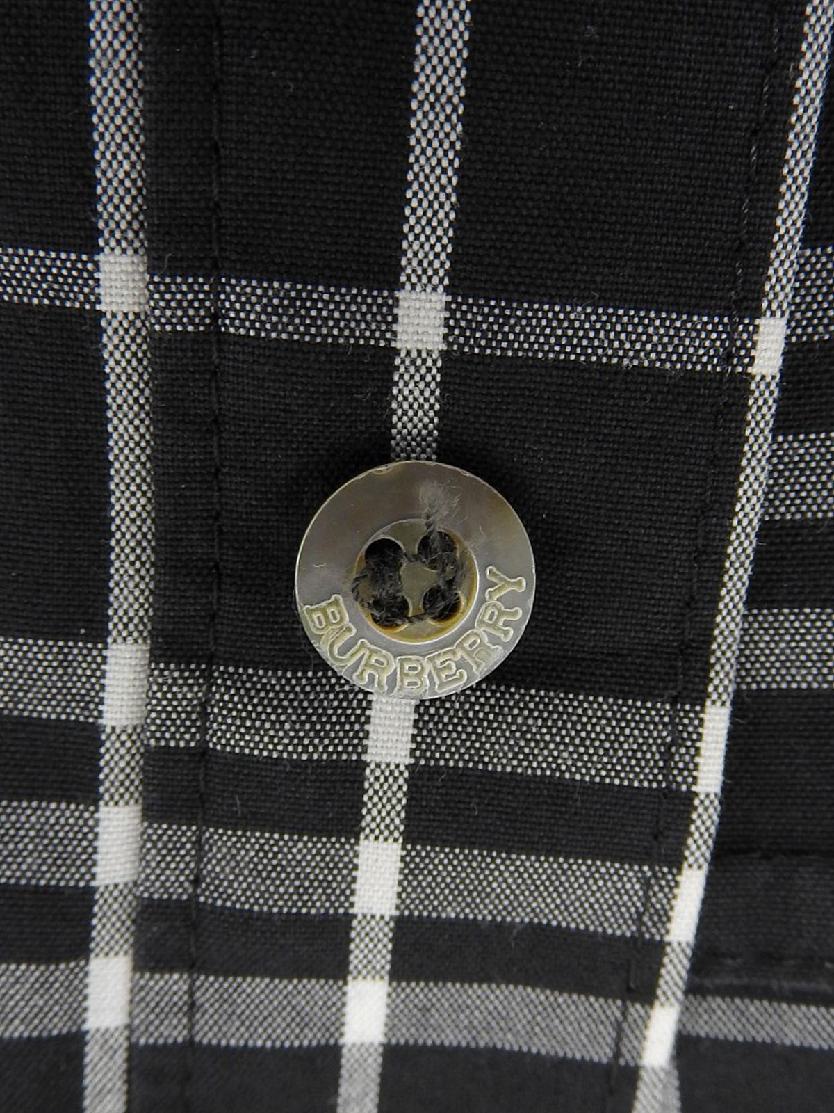 Nova Check Pattern Logo Embroidered Shirt Black/Gray