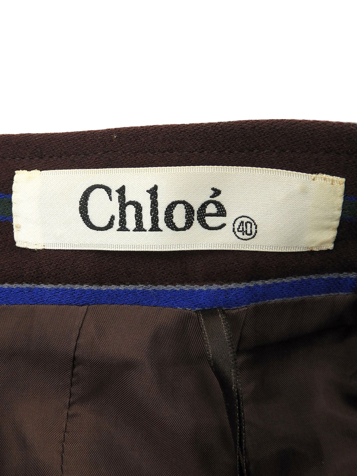 Striped pattern skirt in brown/blue