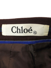 Striped pattern skirt in brown/blue