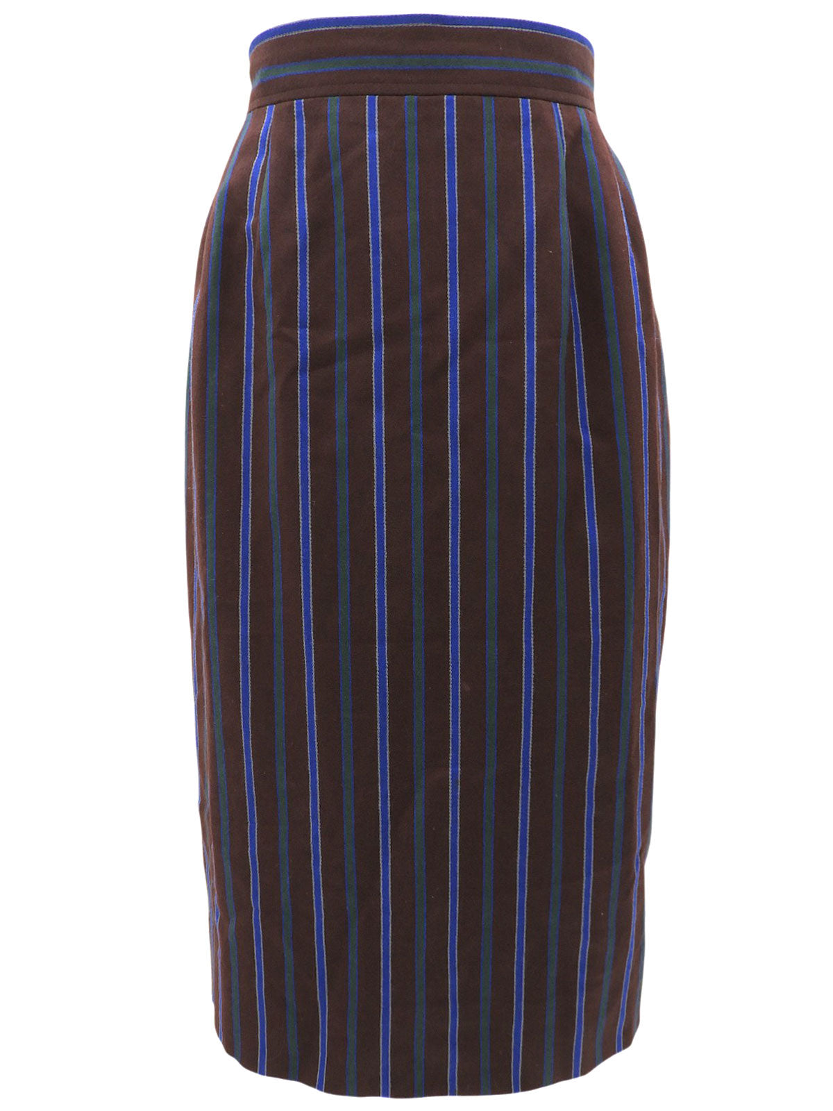 Striped pattern skirt in brown/blue