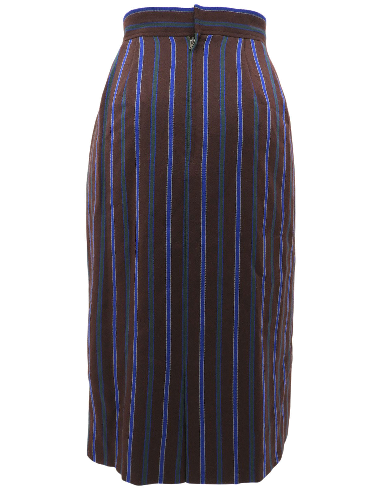 Striped pattern skirt in brown/blue
