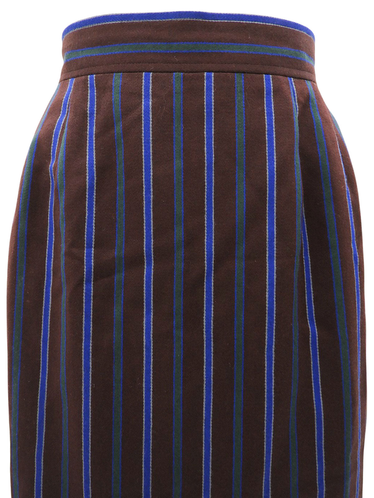 Striped pattern skirt in brown/blue