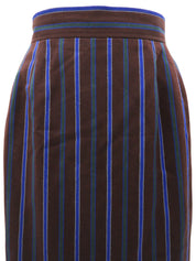 Striped pattern skirt in brown/blue