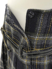 Check Pattern Asymmetrical Pleated Skirt Black/Yellow