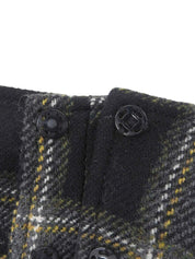 Check Pattern Asymmetrical Pleated Skirt Black/Yellow