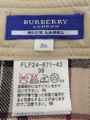 Wool Check Pattern Mini Skirt in Beige/Multi