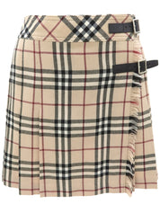ウールチェックパターンミニスカート #36 ベージュ/マルチ