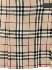 Wool Check Pattern Mini Skirt in Beige/Multi