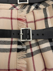 ウールチェックパターンミニスカート #36 ベージュ/マルチ