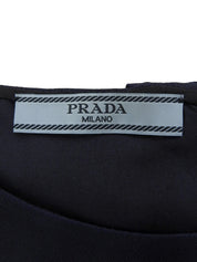 シルクフラワーパターンノースリーブトップス ネイビー/ホワイト