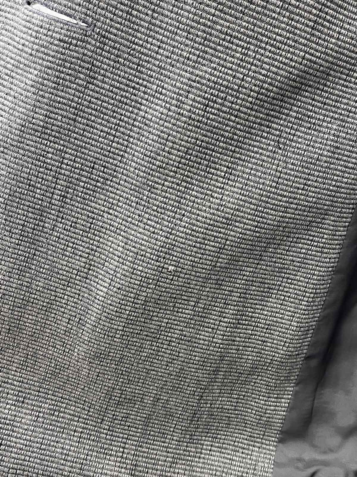 Argyle pattern collarless jacket in grey