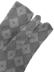 Argyle pattern collarless jacket in grey