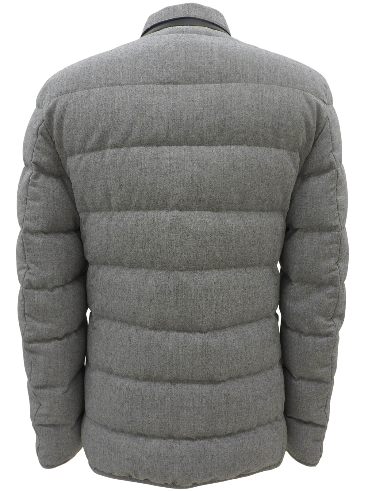 Logo Button Quilted Jacket Gray