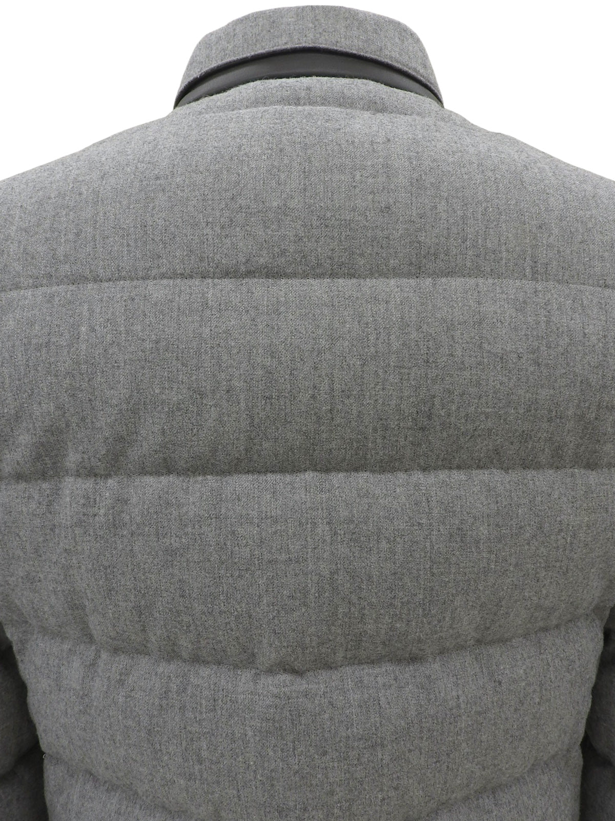 Logo Button Quilted Jacket Gray