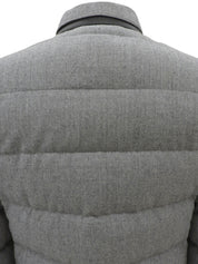 Logo Button Quilted Jacket Gray