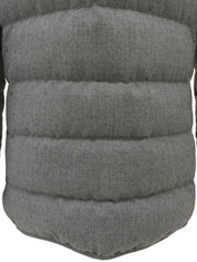 Logo Button Quilted Jacket Gray