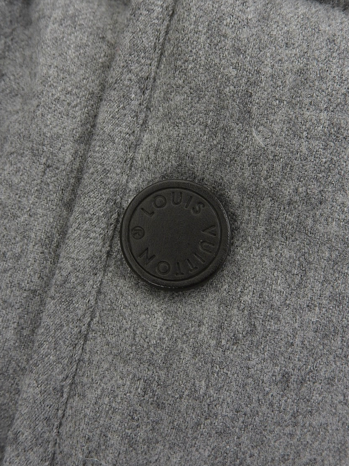 Logo Button Quilted Jacket Gray