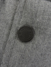 Logo Button Quilted Jacket Gray