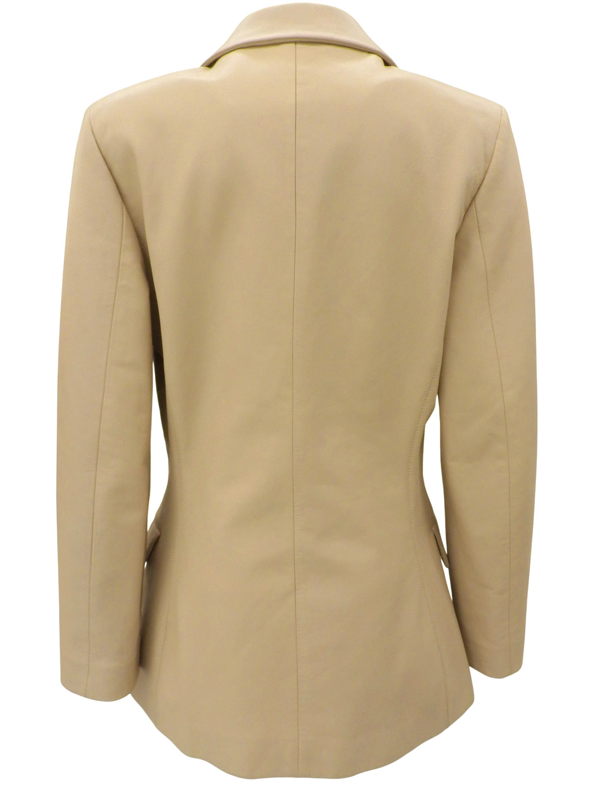 リアルレザーロゴボタンジャケット ベージュ