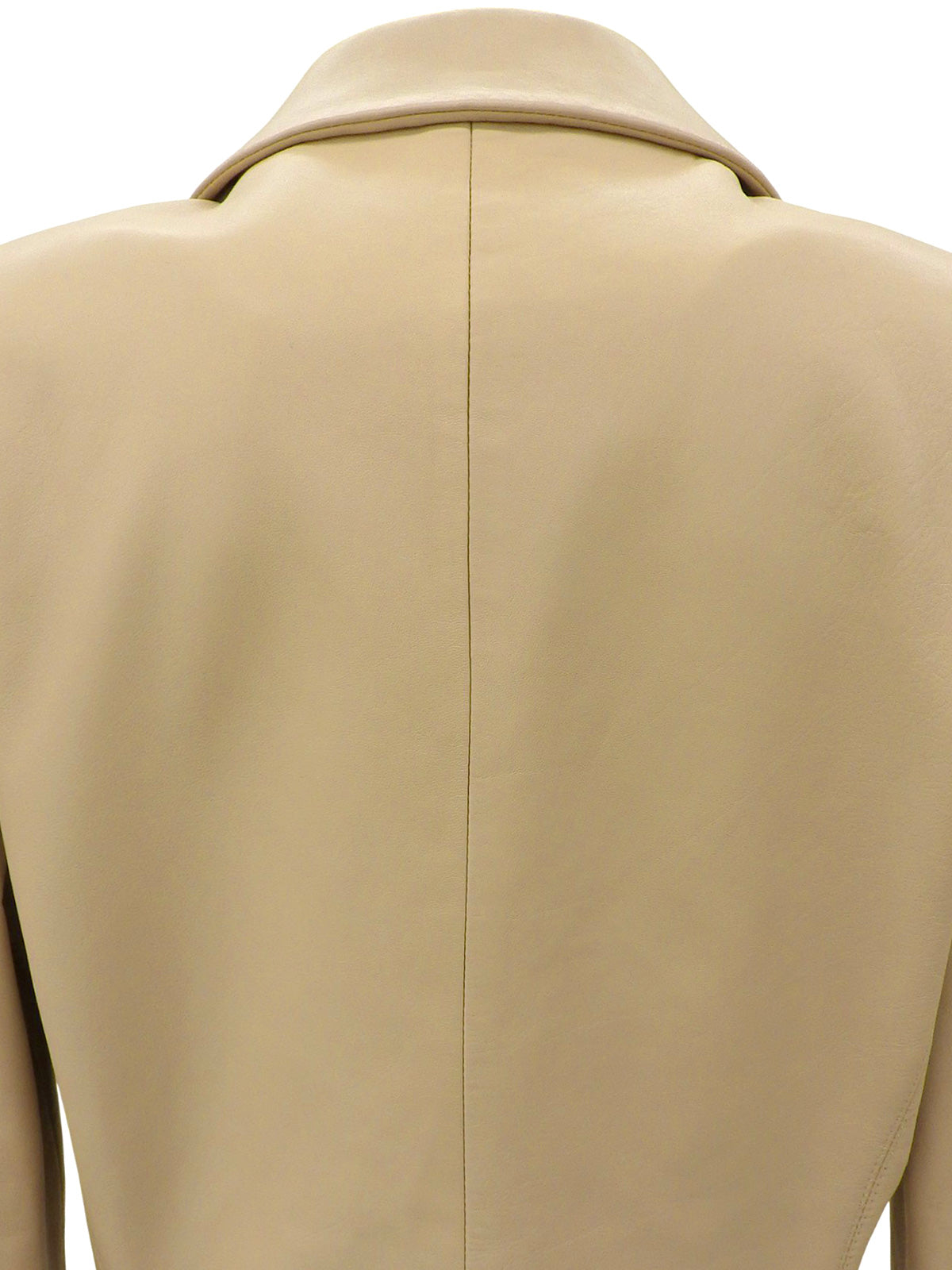 リアルレザーロゴボタンジャケット ベージュ