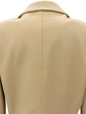 リアルレザーロゴボタンジャケット ベージュ