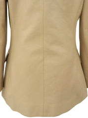 リアルレザーロゴボタンジャケット ベージュ