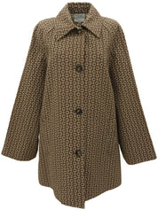 C Macadam Patterned Trench Coat Brown/White