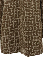 C Macadam Pattern Stand Collar Coat Brown/White #40