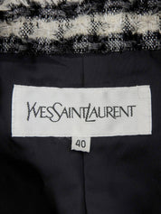 Tweed logo button jacket in ivory/black