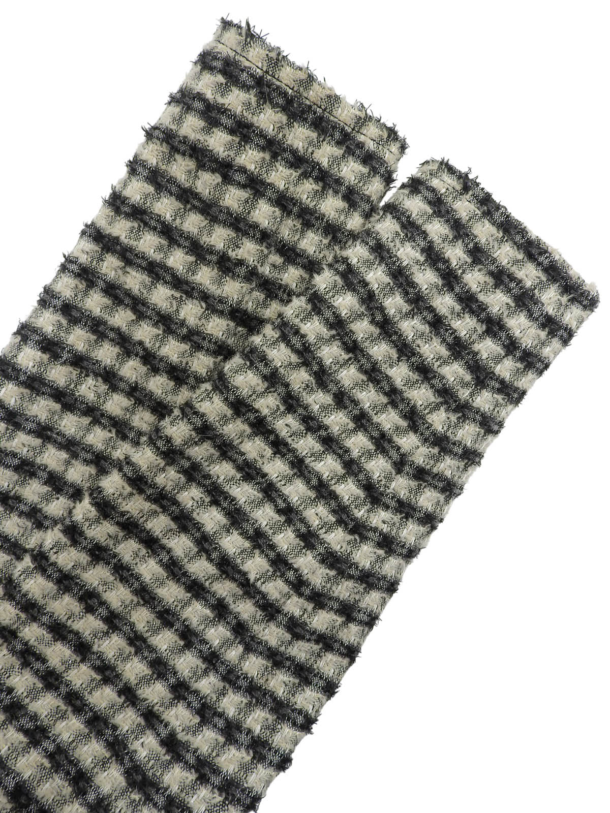 象牙色/黑色斜纹软呢logo纽扣夹克