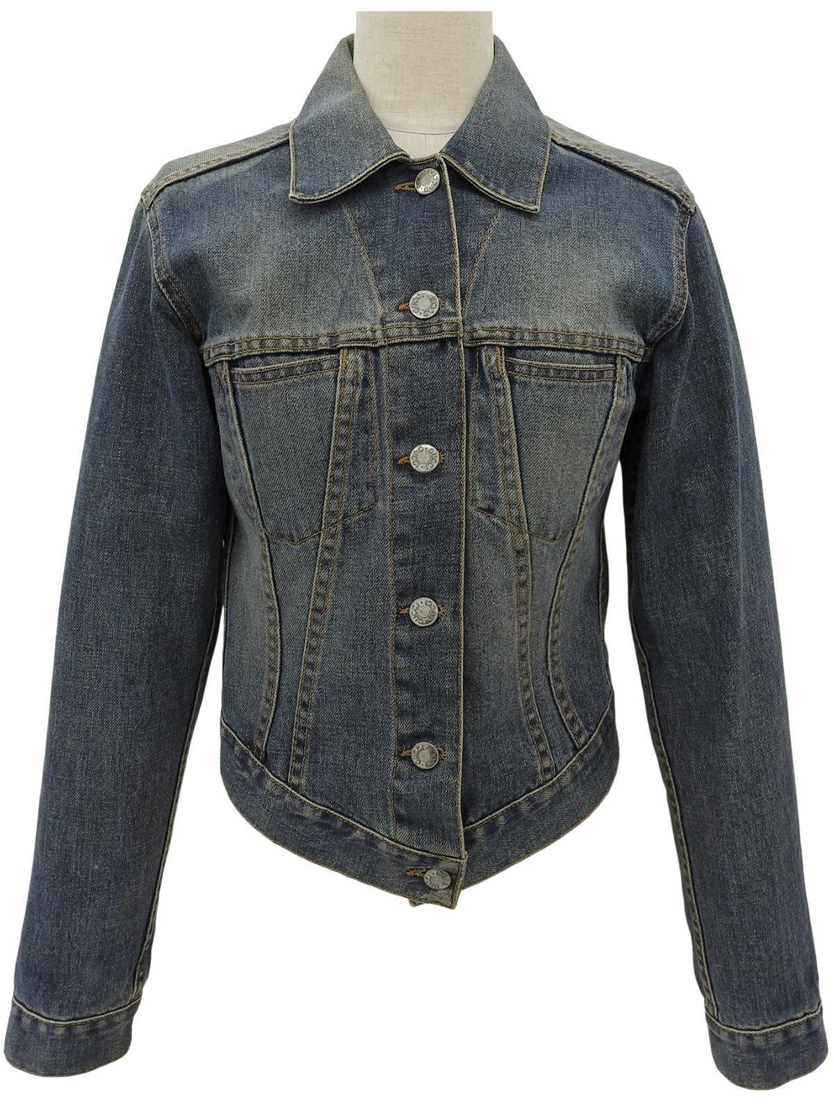 デニムロゴボタンジャケット ブルー