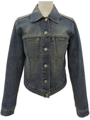 デニムロゴボタンジャケット ブルー