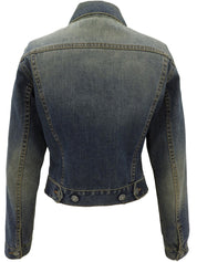 デニムロゴボタンジャケット ブルー