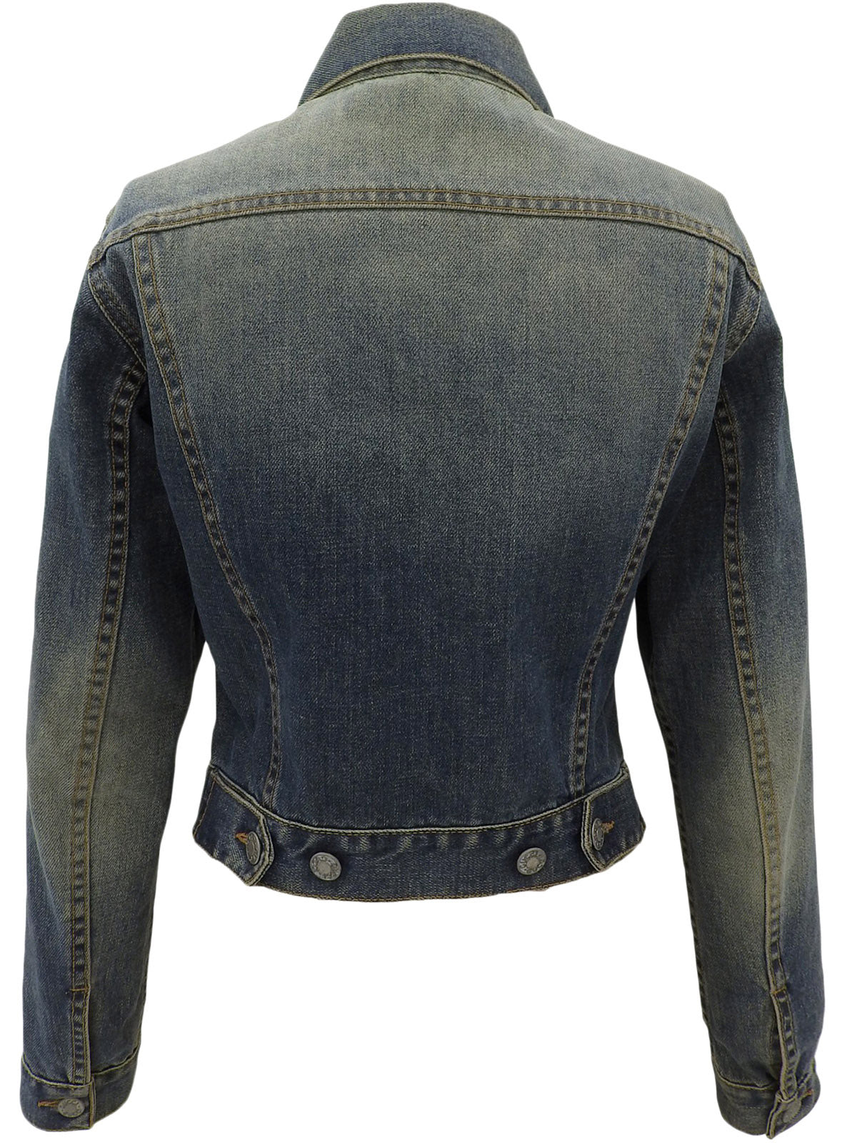 Denim logo button jacket in blue