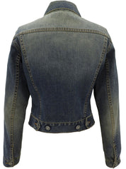 Denim logo button jacket in blue