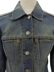 Denim logo button jacket in blue
