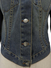 デニムロゴボタンジャケット ブルー